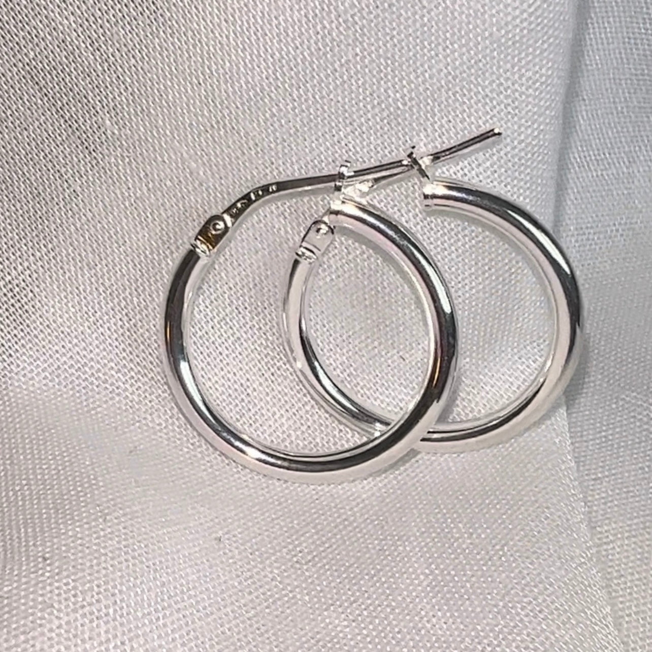 Silver Signature hoops image 1