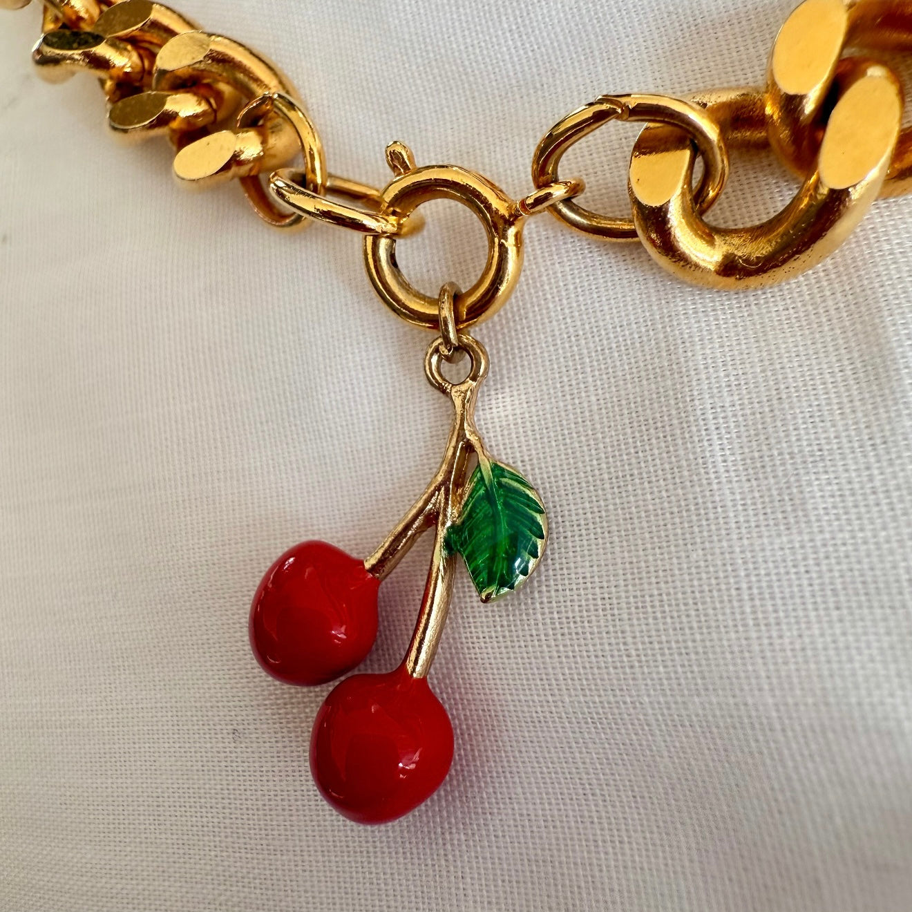 18ct gold plated Cherry Cuban image 1