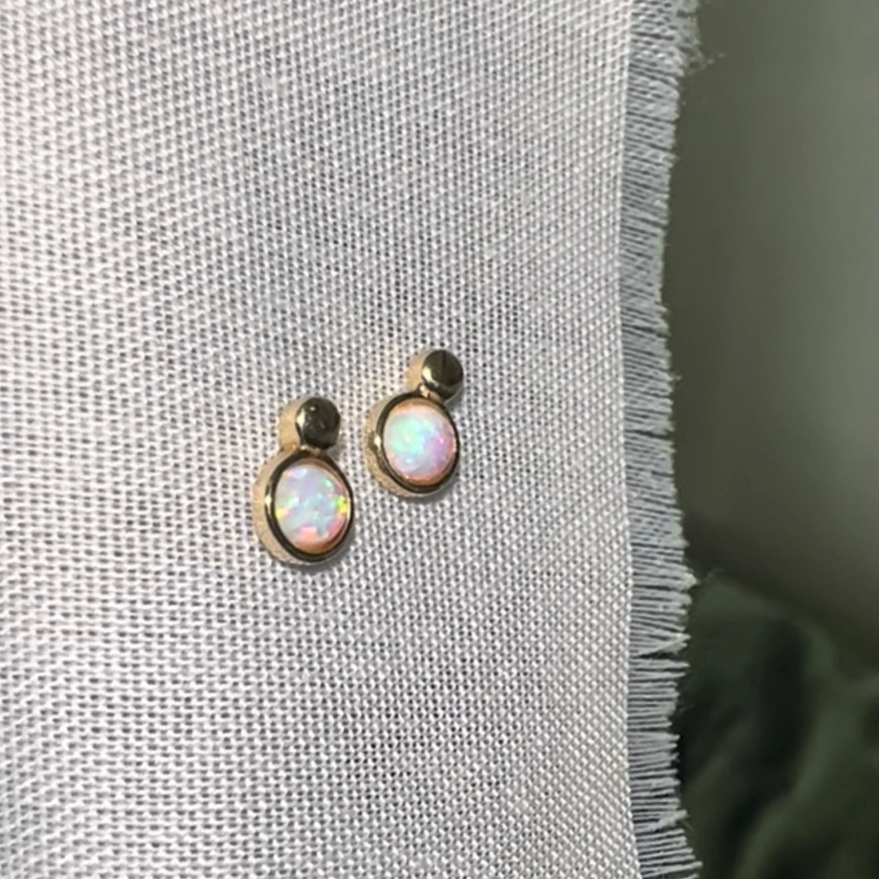 Tiny opal studs image 1