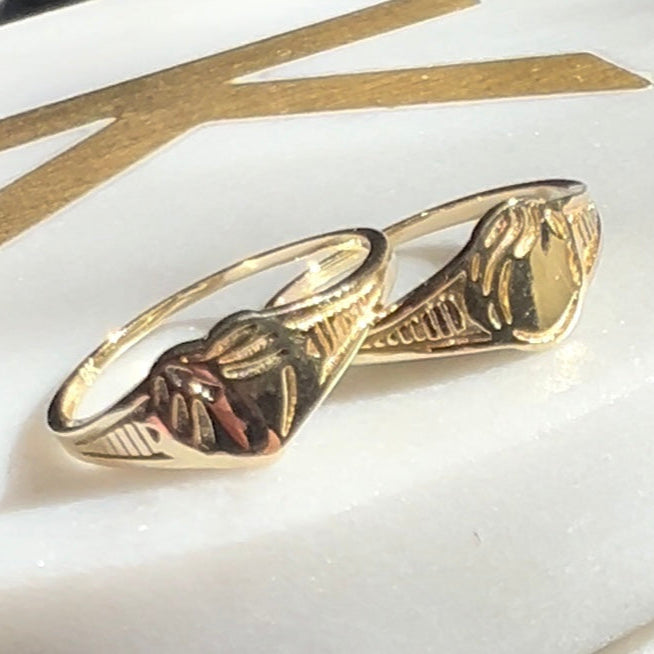 Heart signet pinky ring image 1