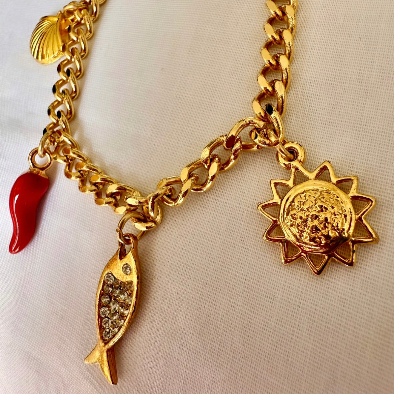 18ct gold plated charm bracelet image 1