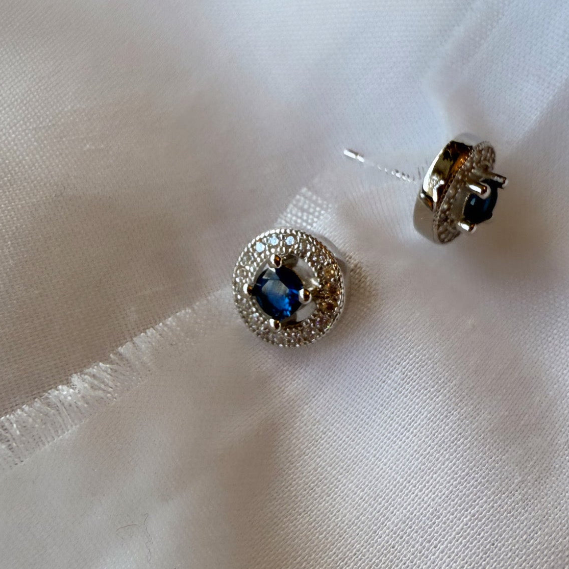 Halo Silver CZ Studs