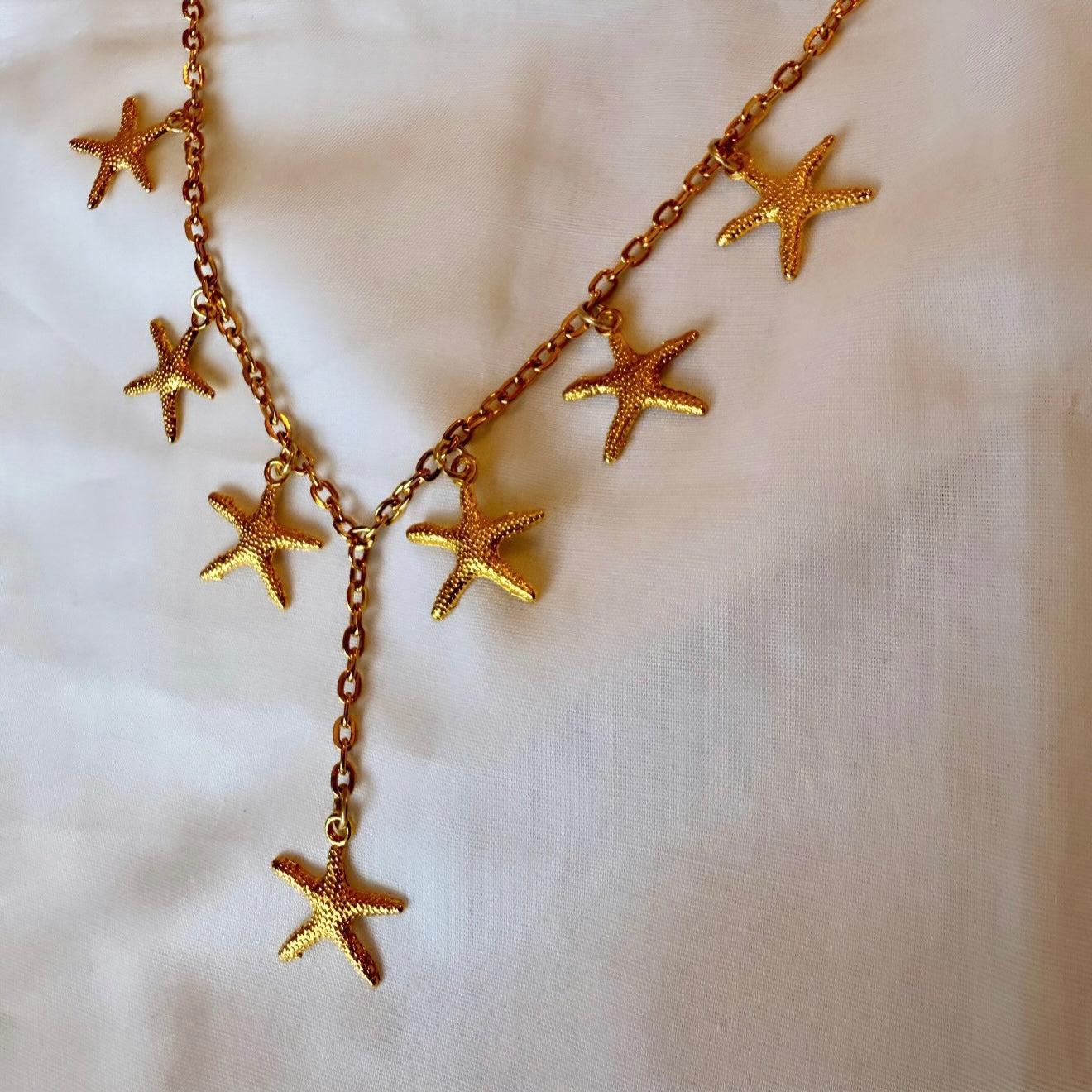 18ct gold plated Starfish Lariat necklace image 1