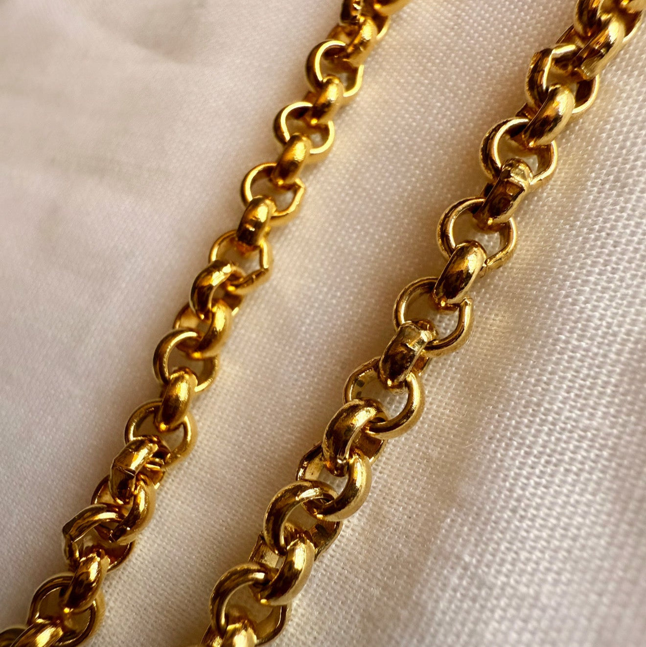 Vintage 18ct gold plated T-bar & Dog-clip rolo chain