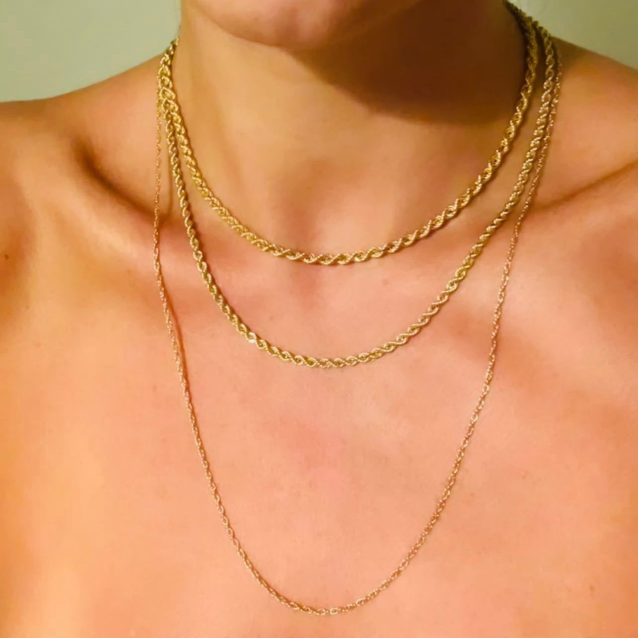 Vintage 9ct gold rope chain || image 3