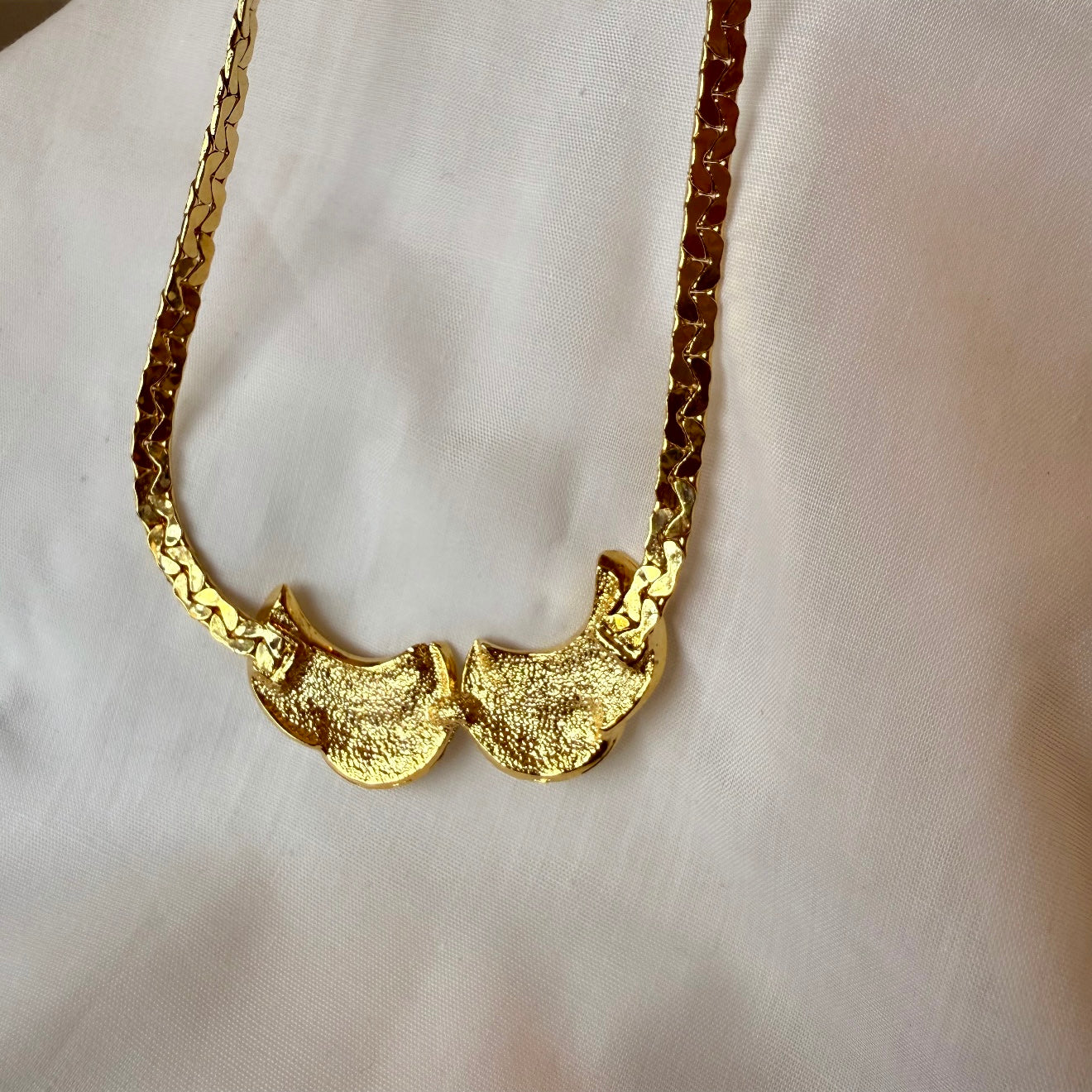 18ct gold plated Crescent necklace collar image 2