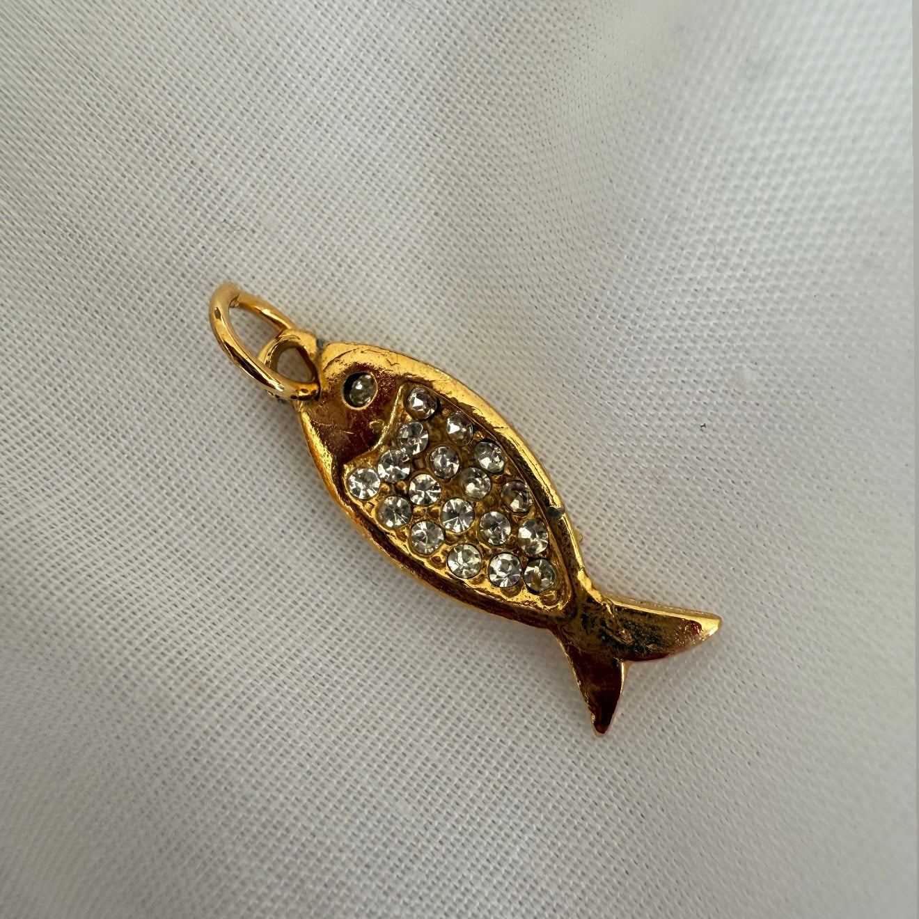 18ct gold plated Crystal fish earring charm image 2