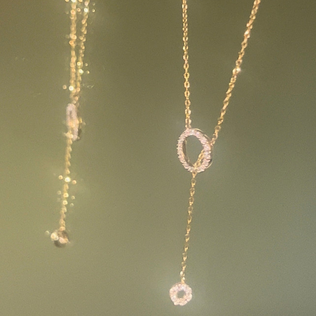 Diamond circle lariat necklace image 0