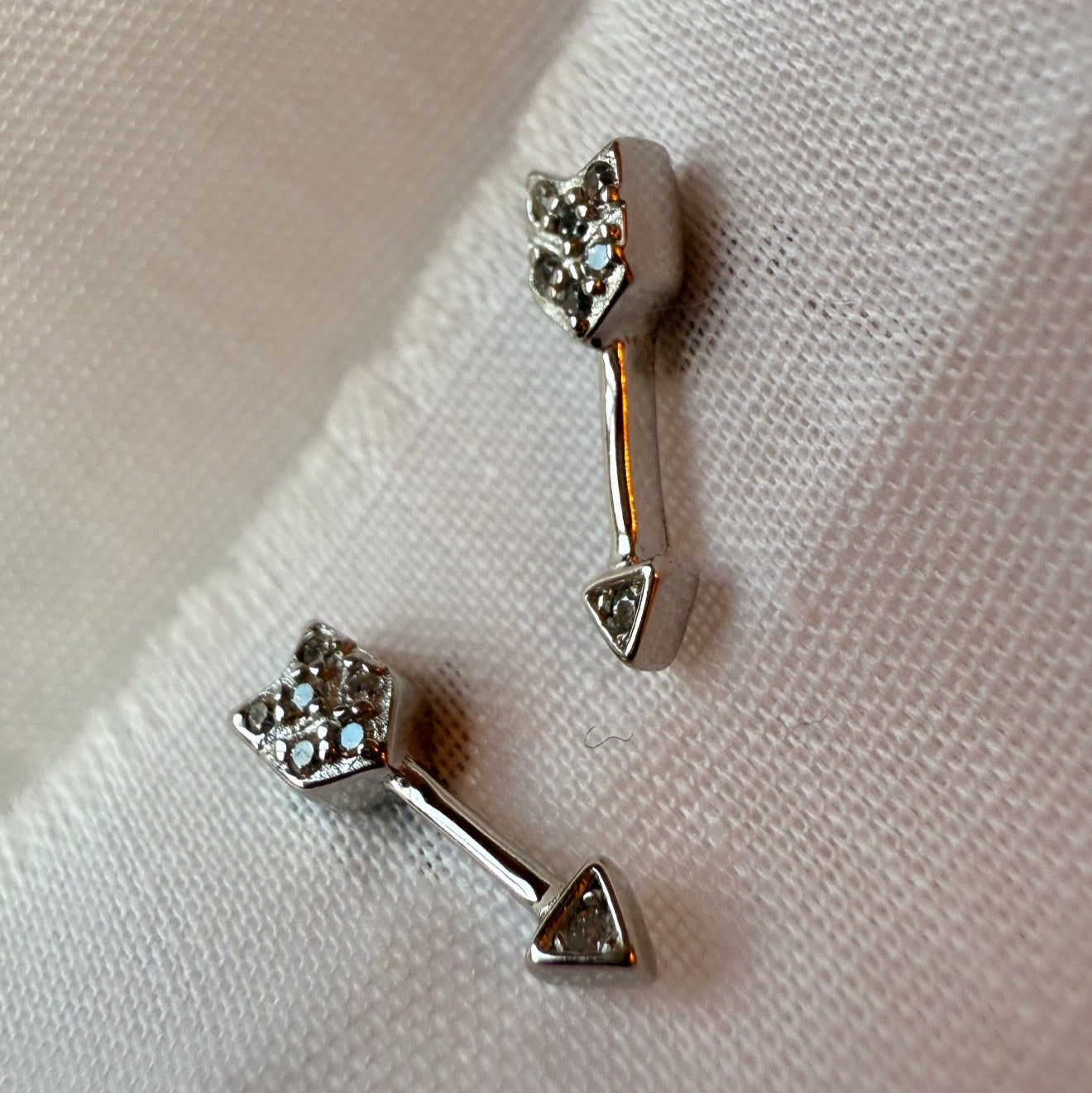 Silver Arrow CZ Studs