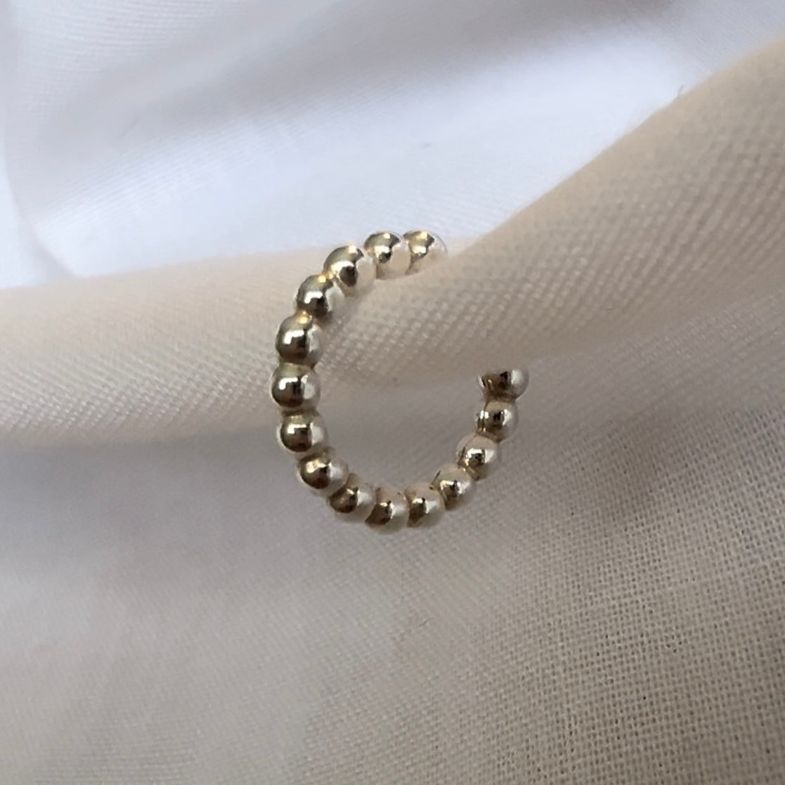 Silver beaded ear cuff image 6