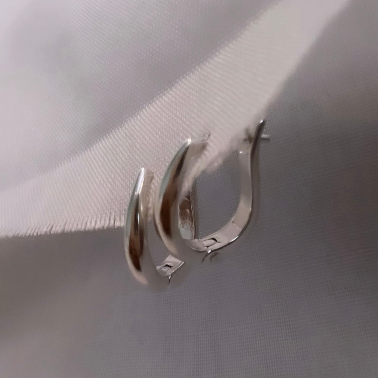 Silver Lyre Hoops image 0