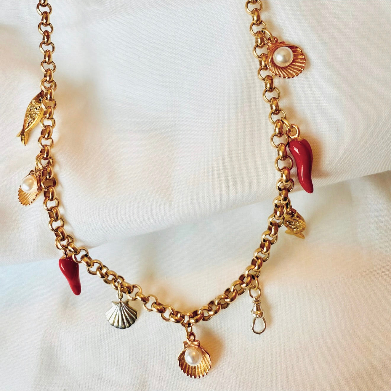 18ct gold plated charm necklace image 4