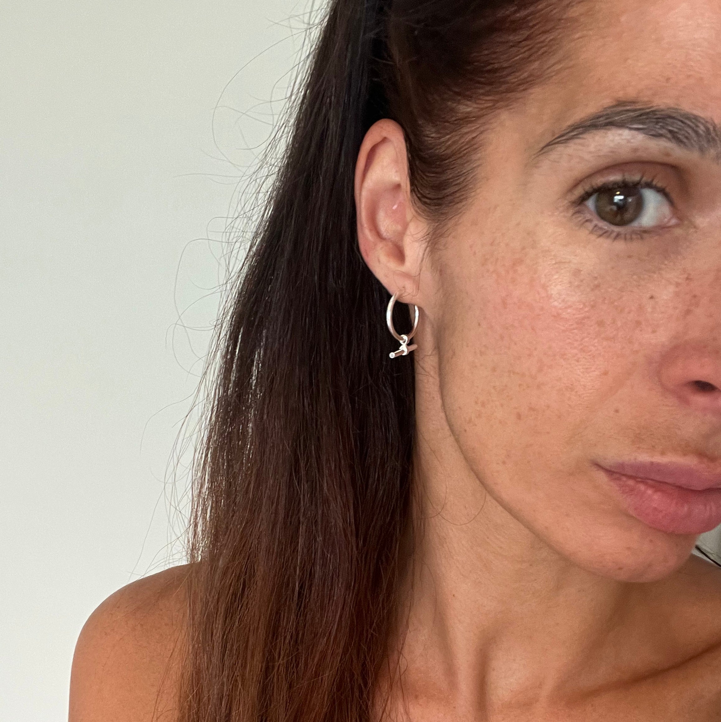 Silver T-Bar Earrings image 5