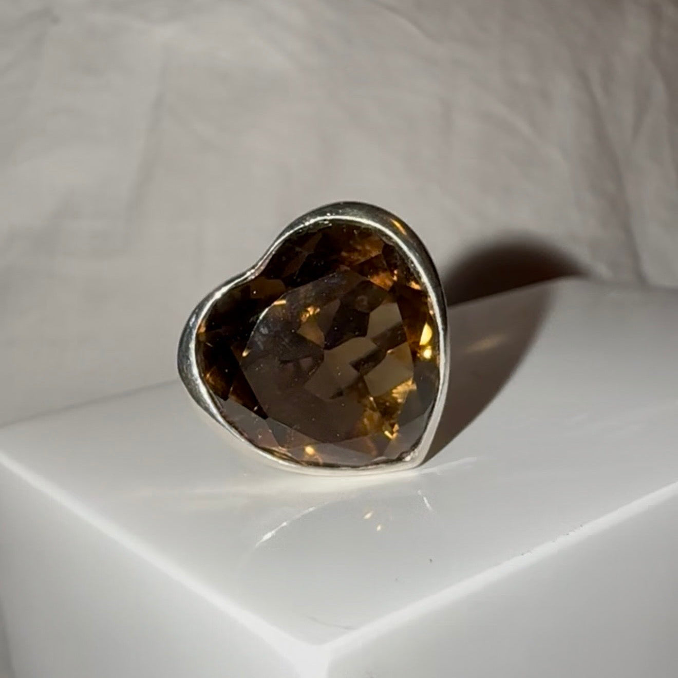 Vintage Smokey Quartz Silver ring