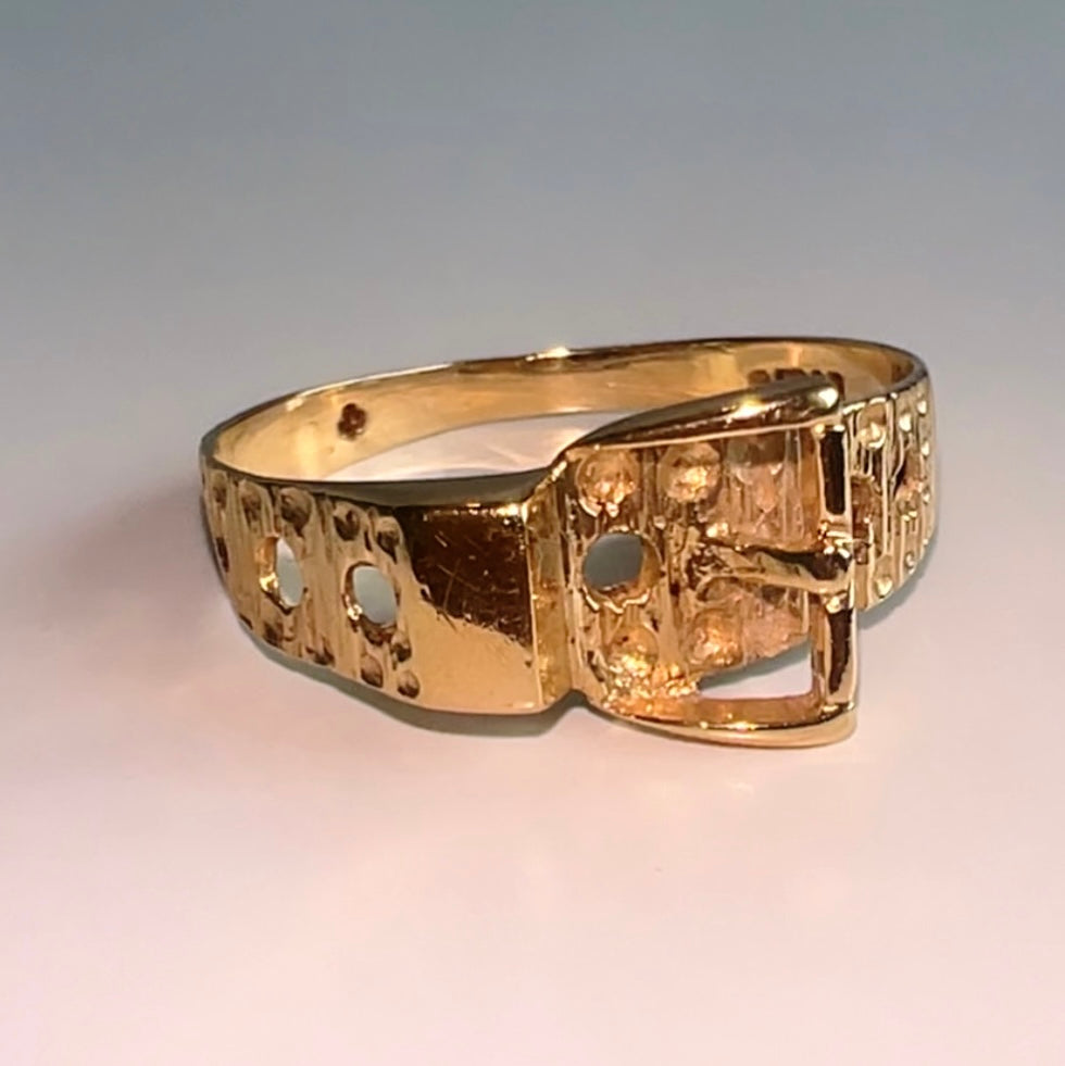 Vintage 9ct Gold Buckle ring image 0