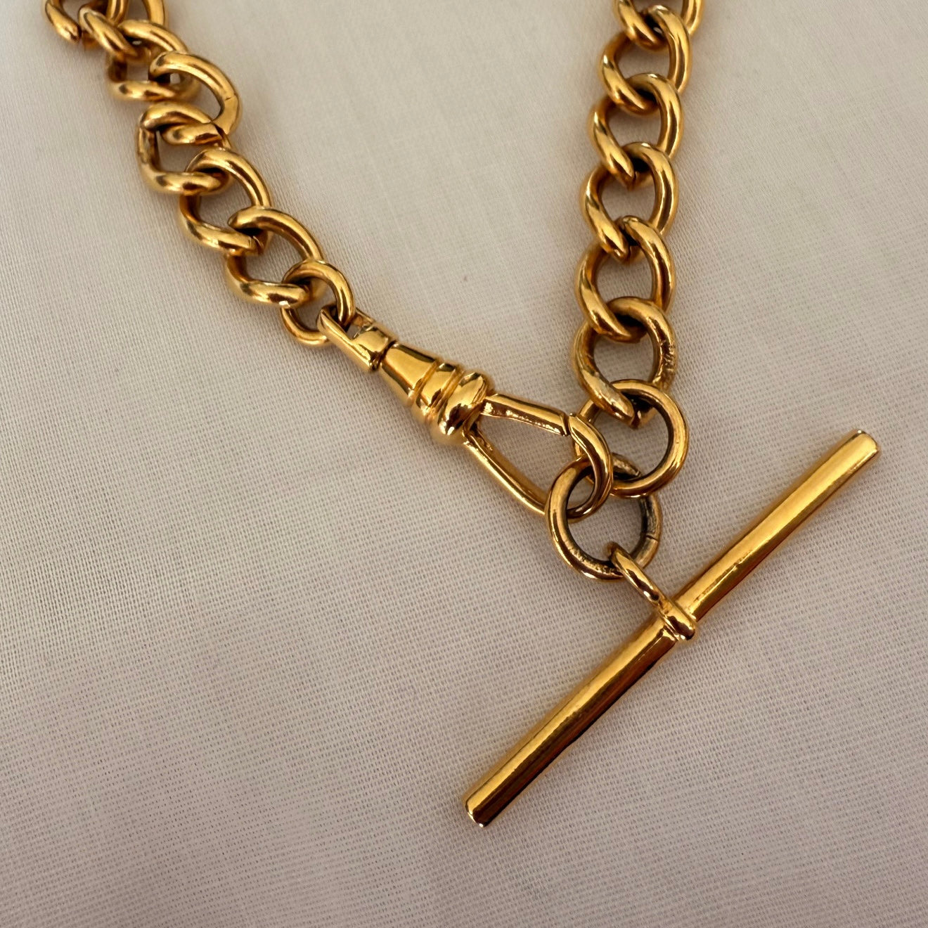 9ct Rolled gold T-bar dog clip bracelet image 1