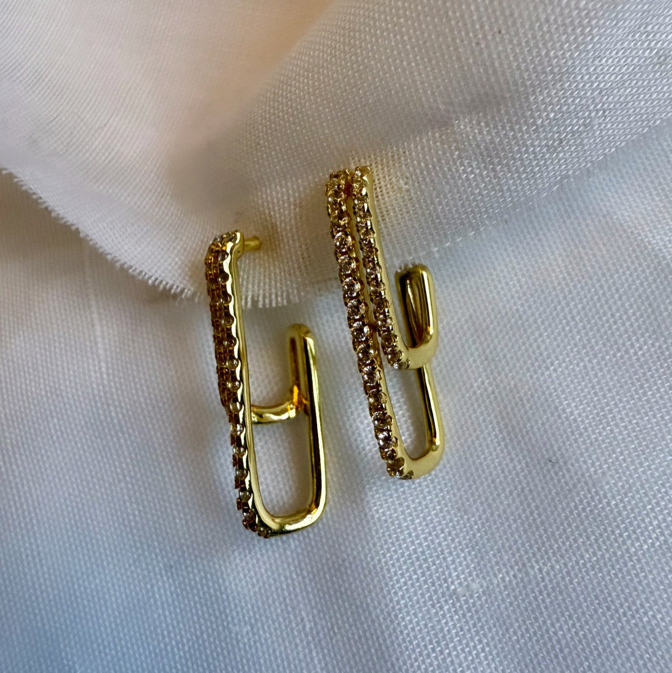 Aligne 14ct Gold Plated CZ Hoops