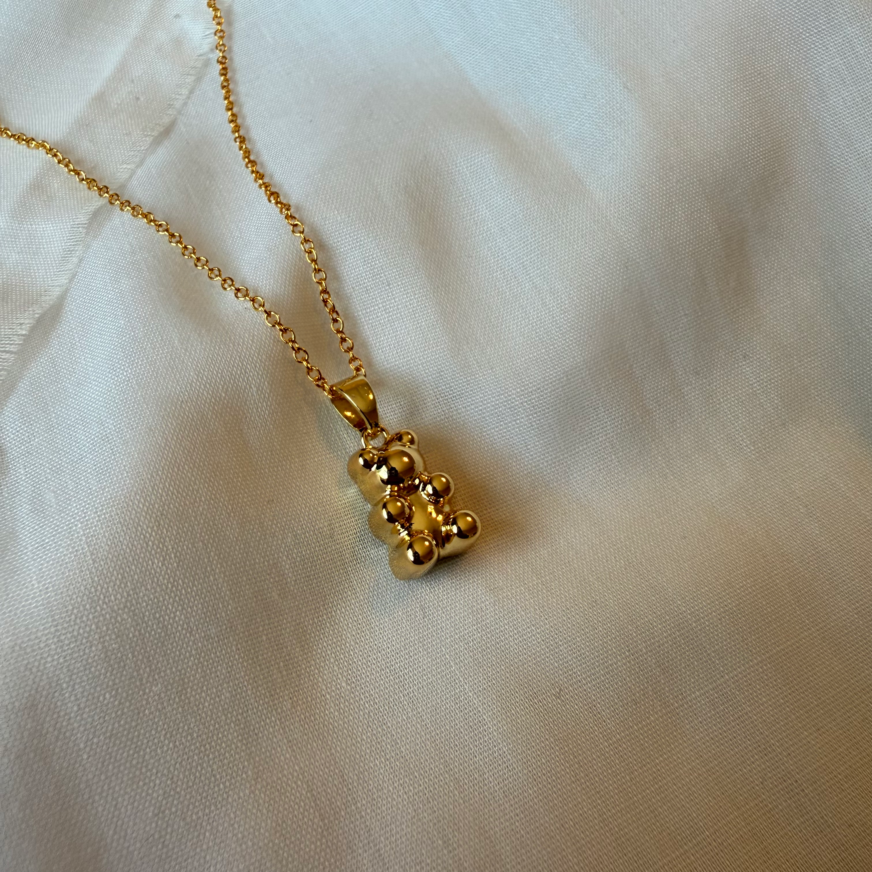 18ct gold plated necklace with gummy bear image 5