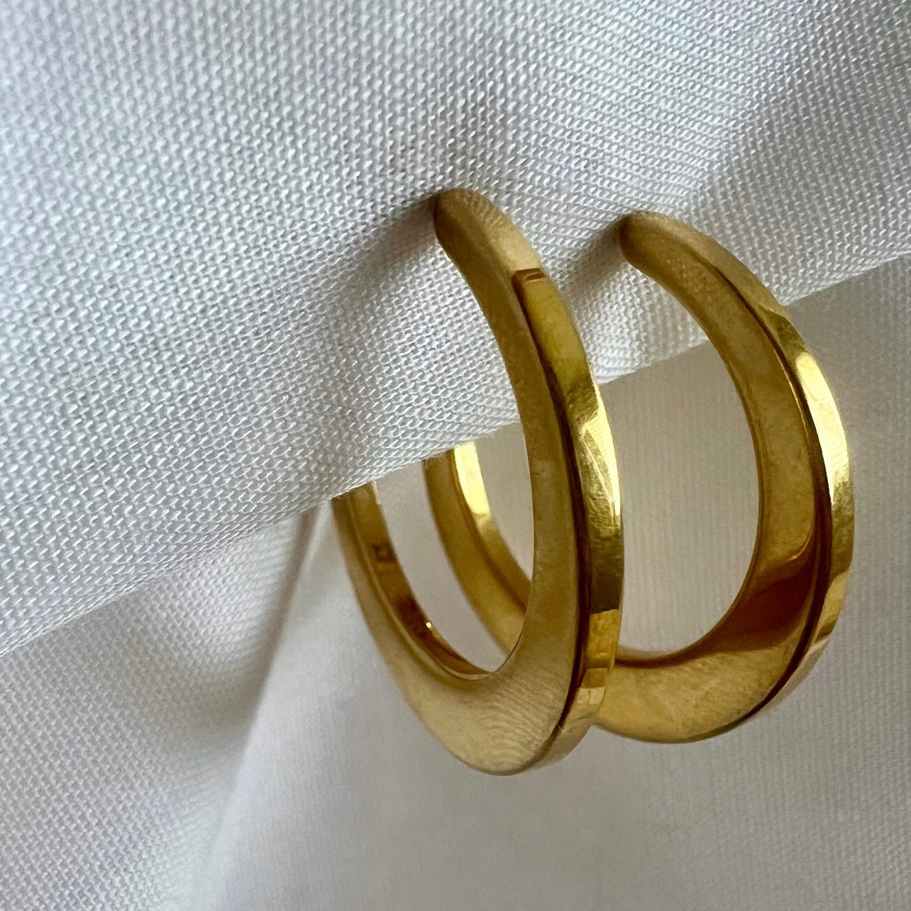 Vintage Monet Costume Tapered hoop clip on earrings image 1