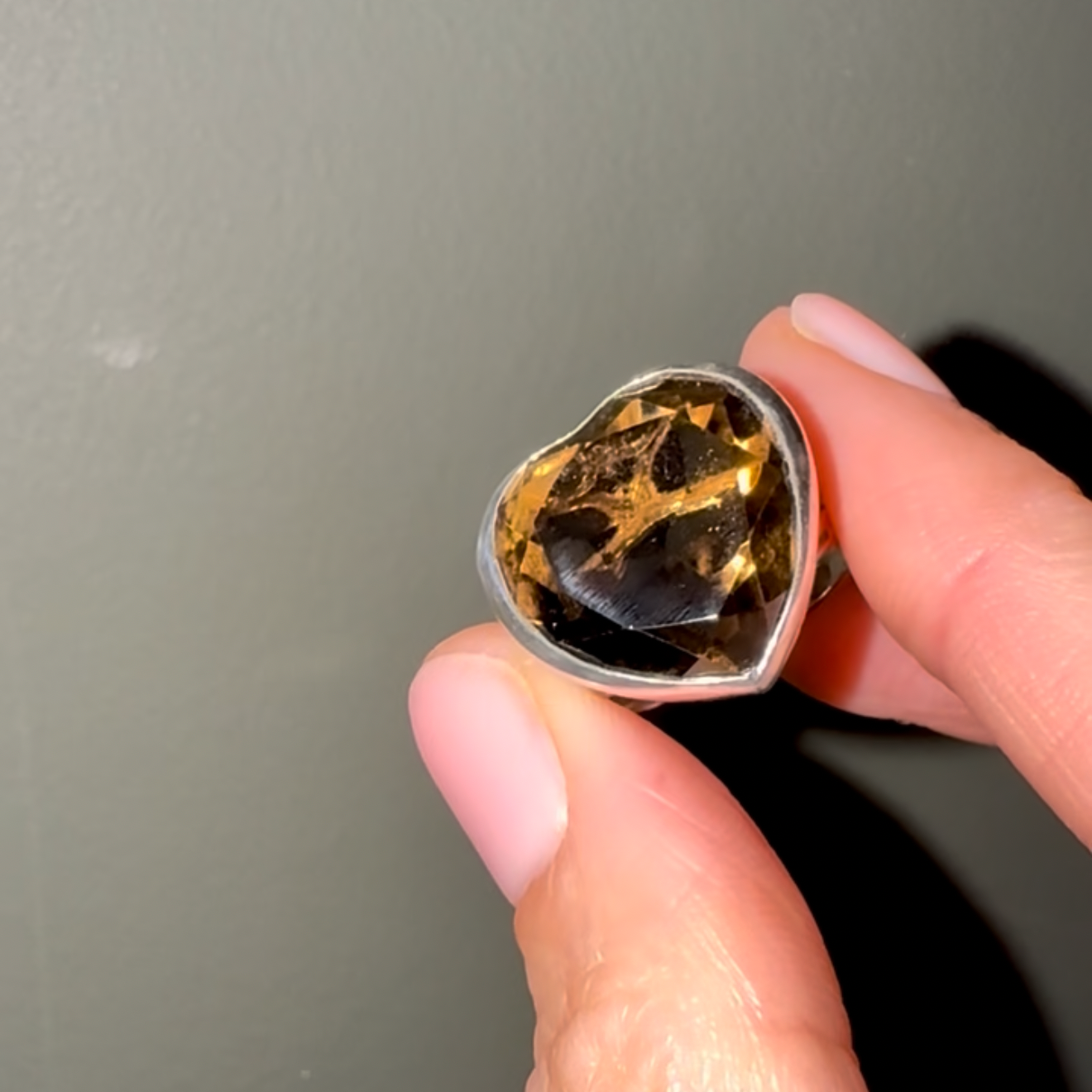 Vintage Smokey Quartz Silver ring