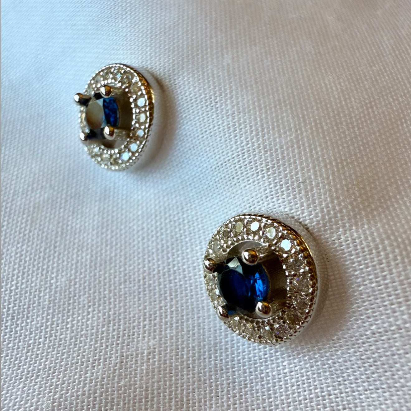 Halo Silver CZ Studs