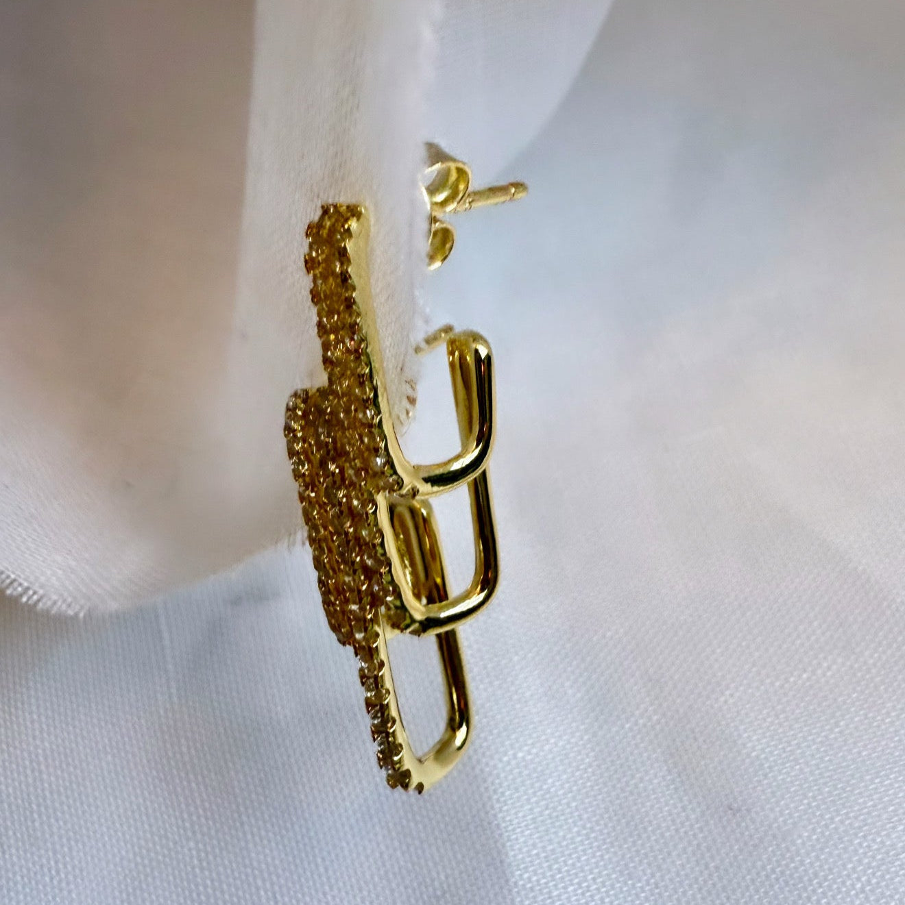 Aligne 14ct Gold Plated CZ Hoops