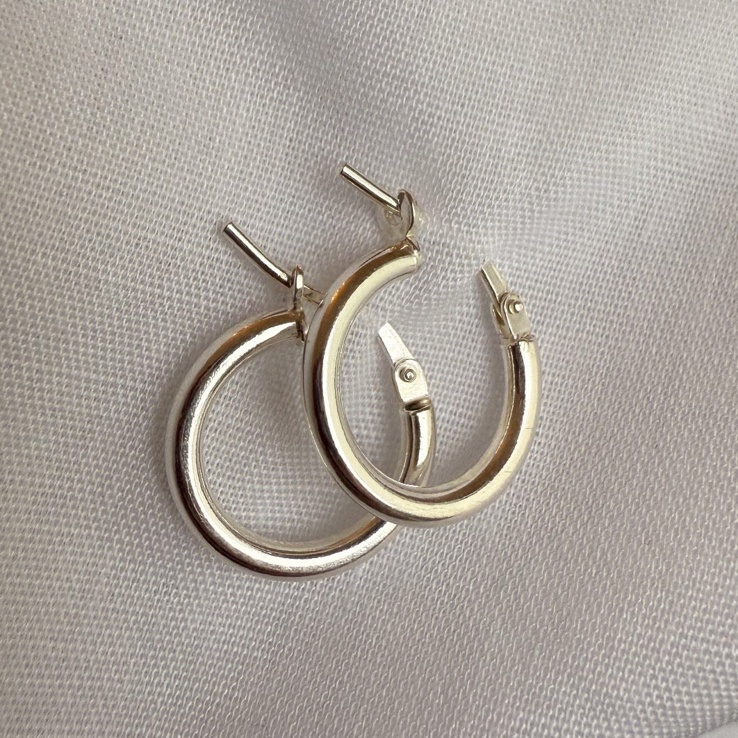 Small Silver Hoops