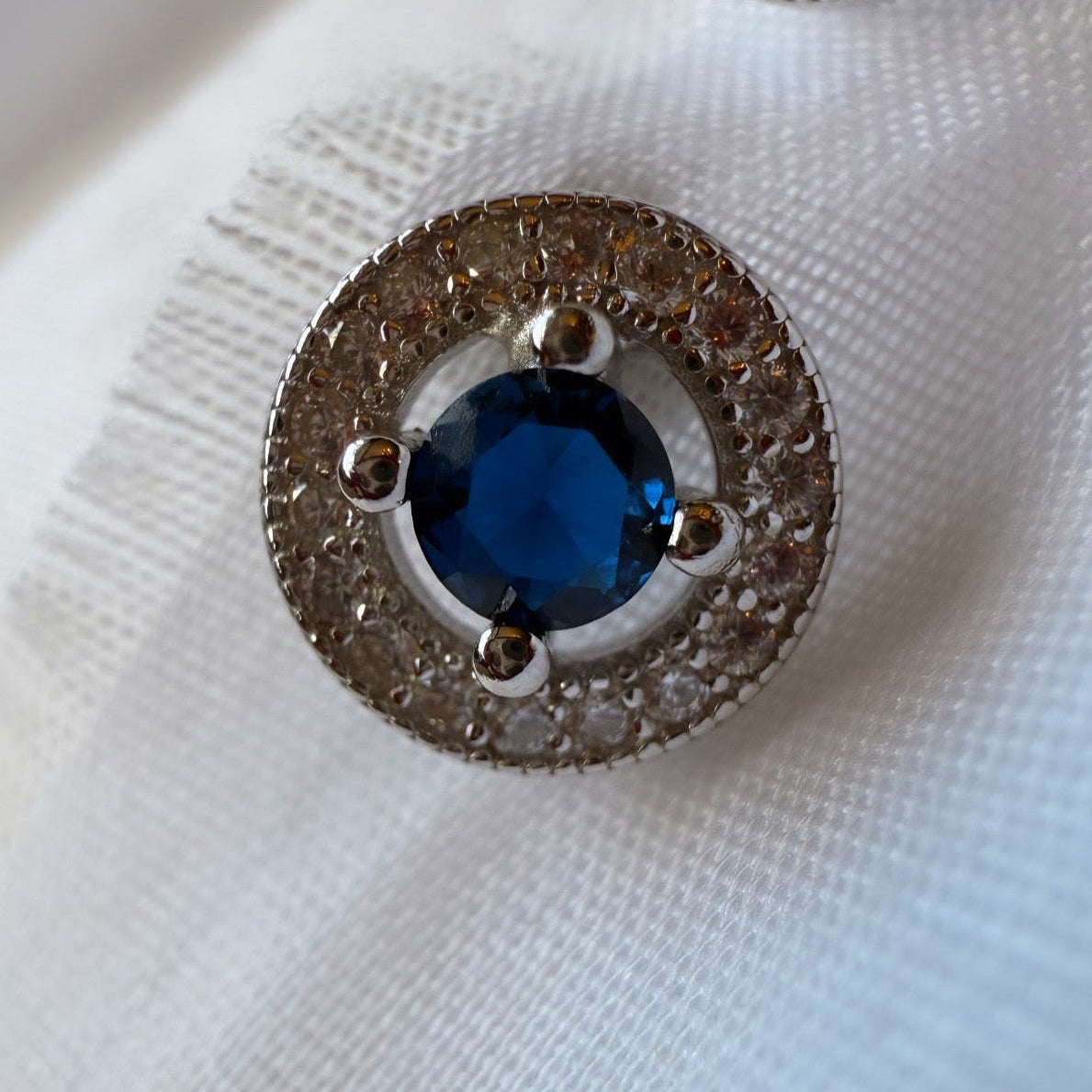 Halo Silver CZ Studs