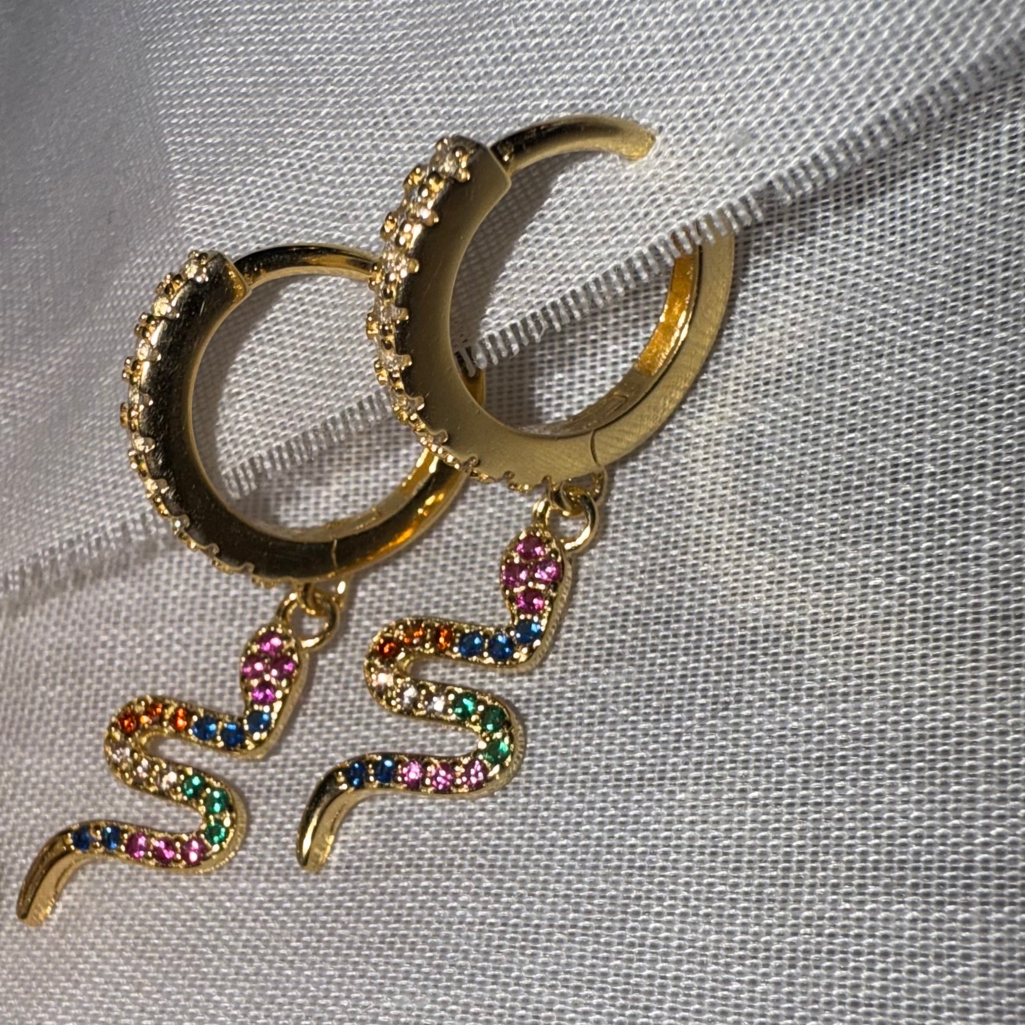 14ct Gold Plated Snake Hoops