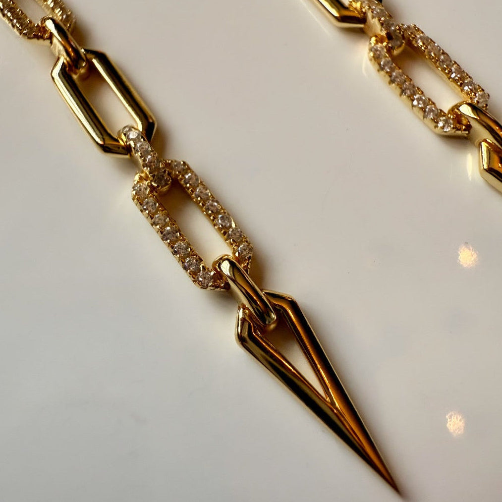 Stella 14ct Gold Plated CZ Drop Hoops