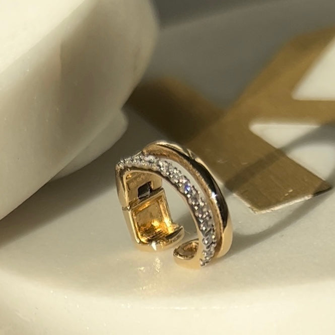 Diamond double ear cuff image 0