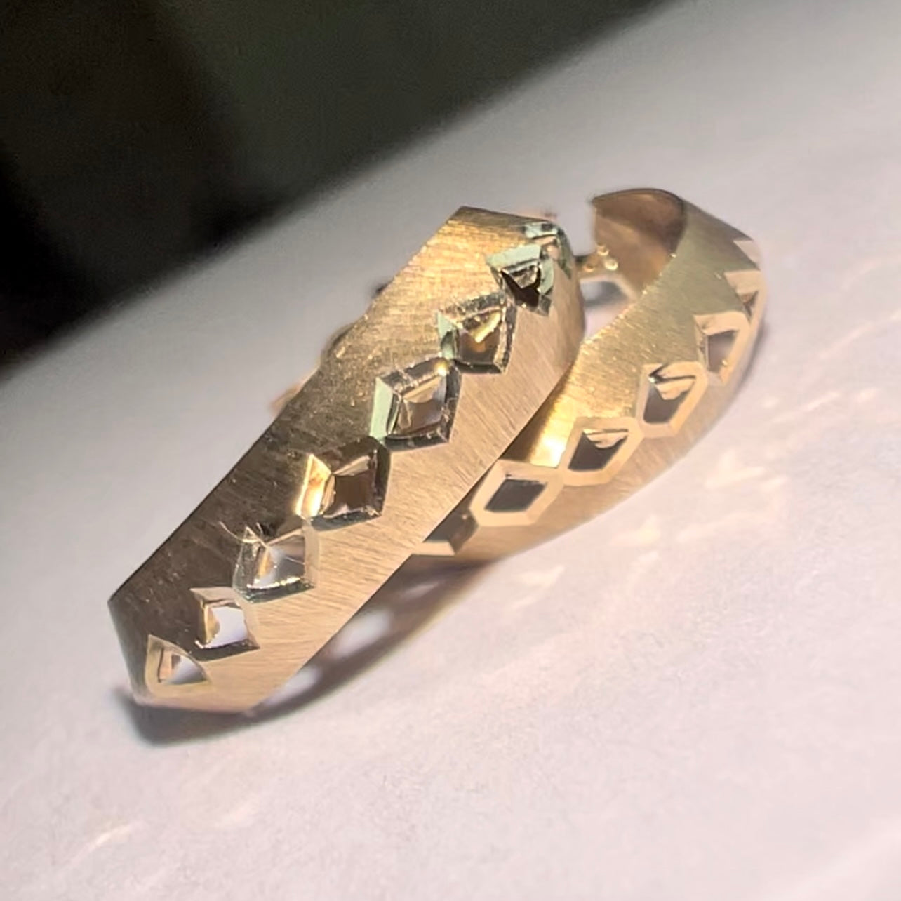 Vintage gold cut out hoops image 4