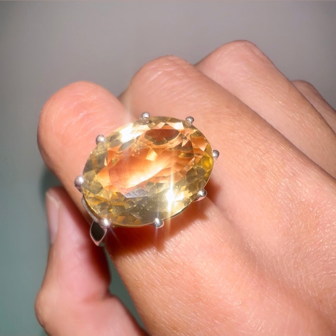 Vintage Silver Citrine ring image 1