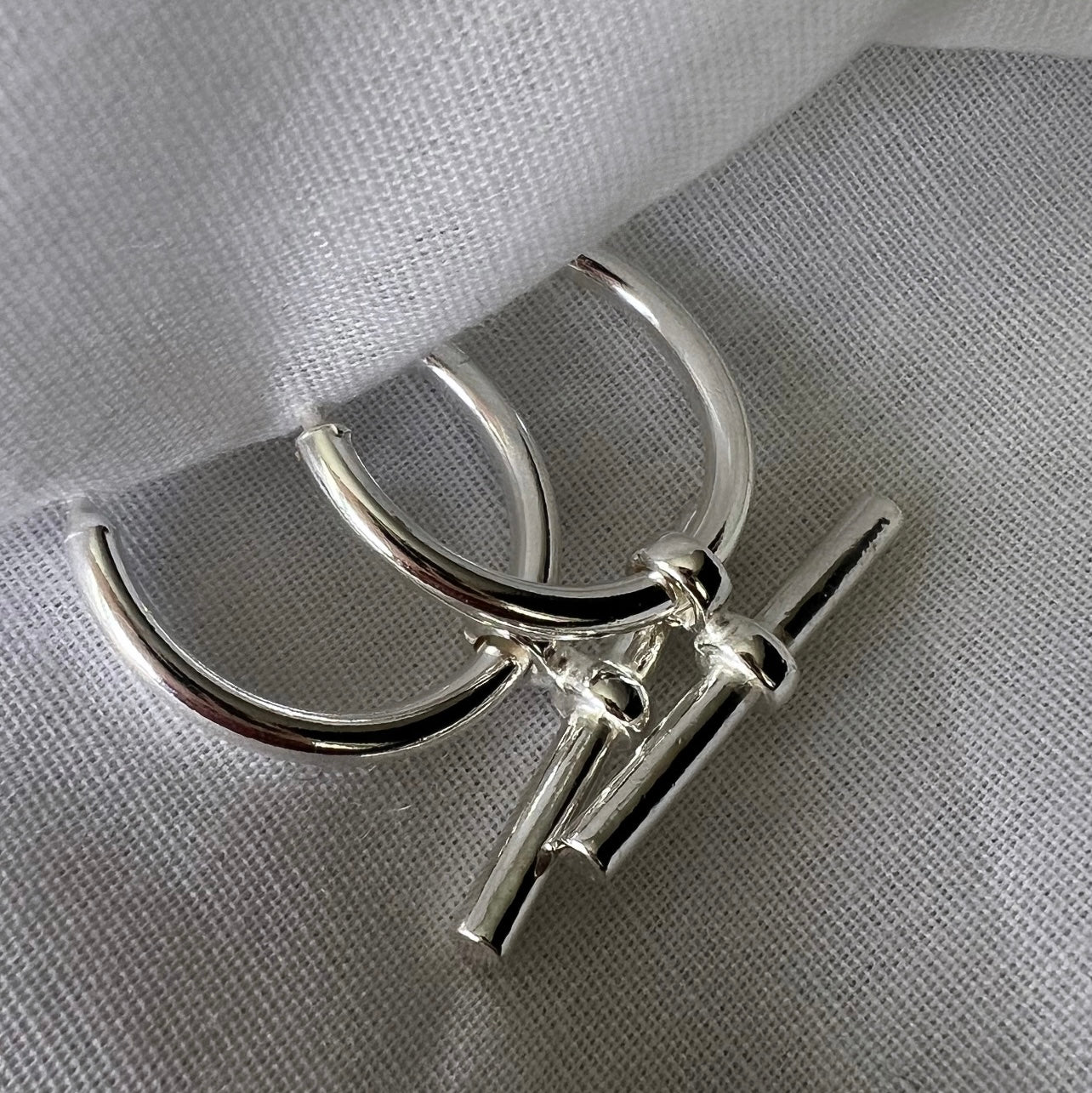 Silver T-Bar Earrings image 1