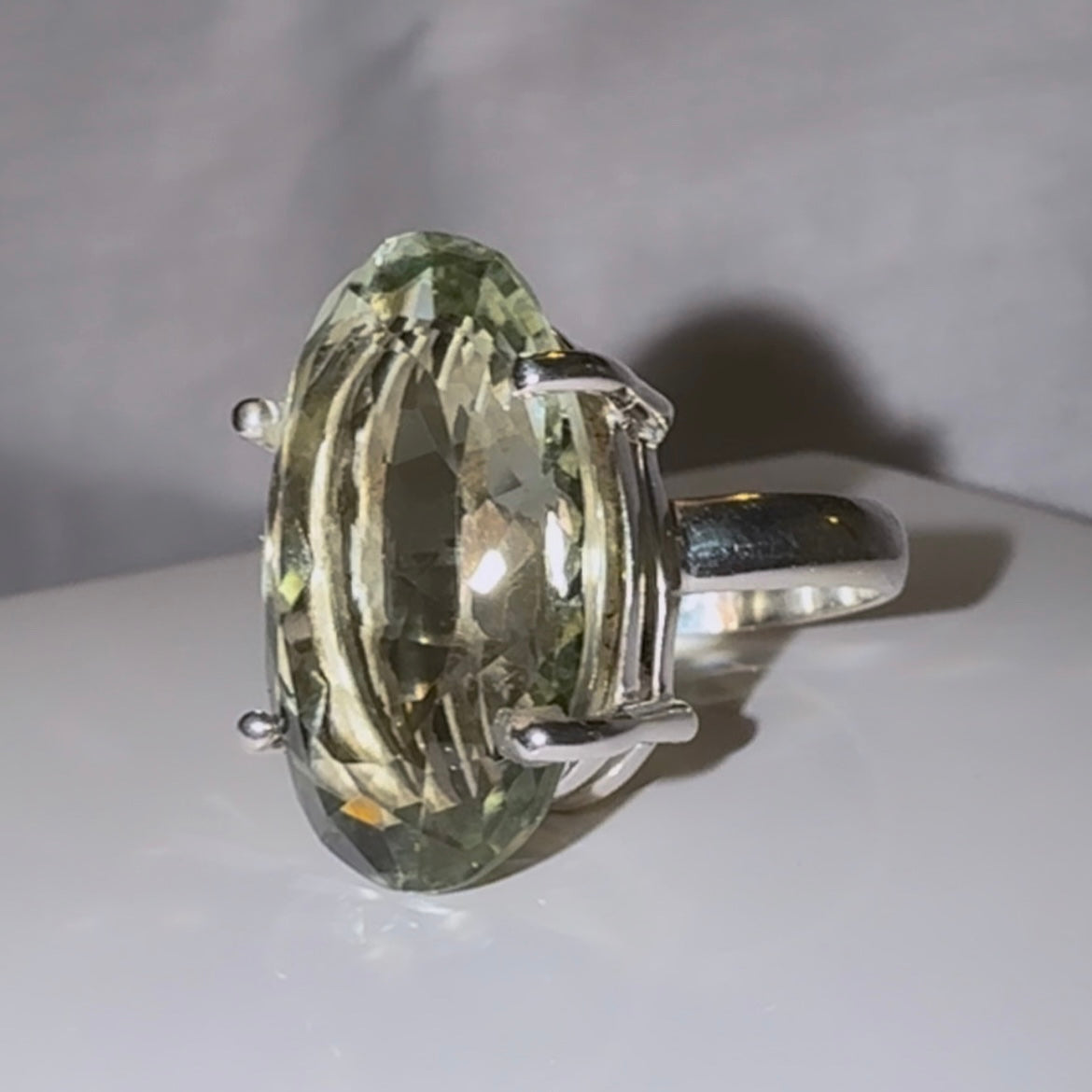 Prasiolite Silver ring image 1