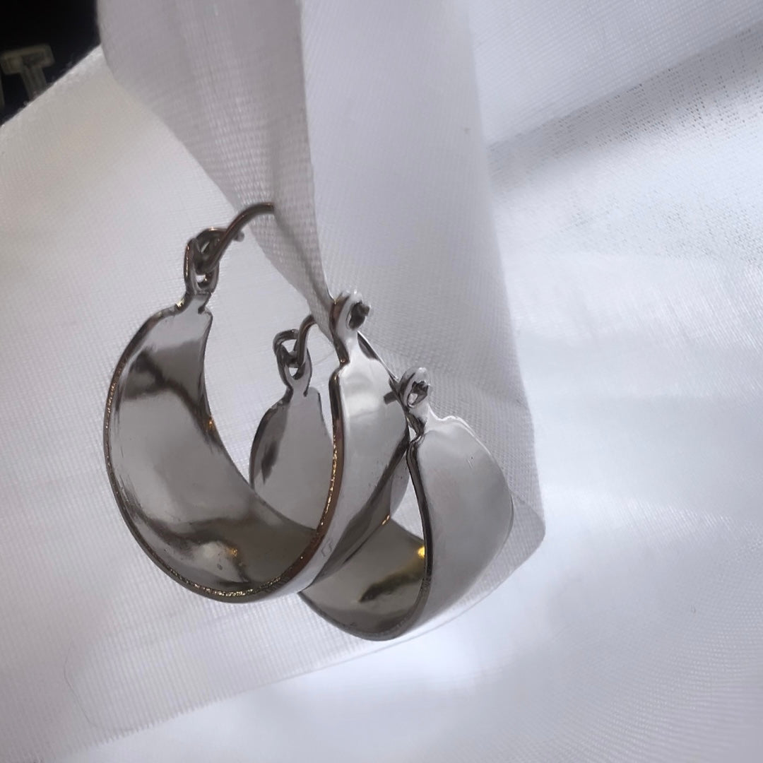 Vintage silver creole drop hoops image 6