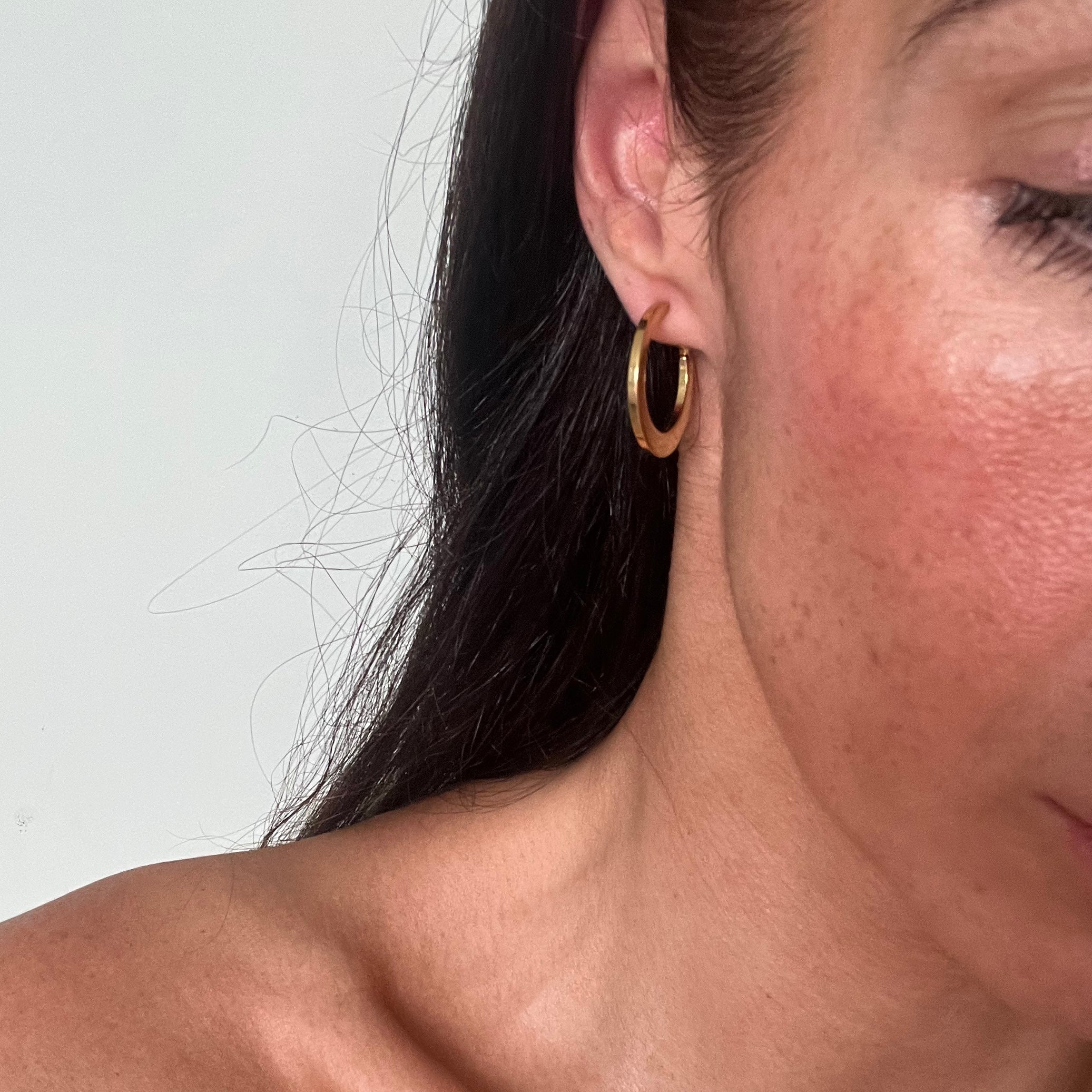 Vintage Monet Costume Tapered hoop clip on earrings image 0