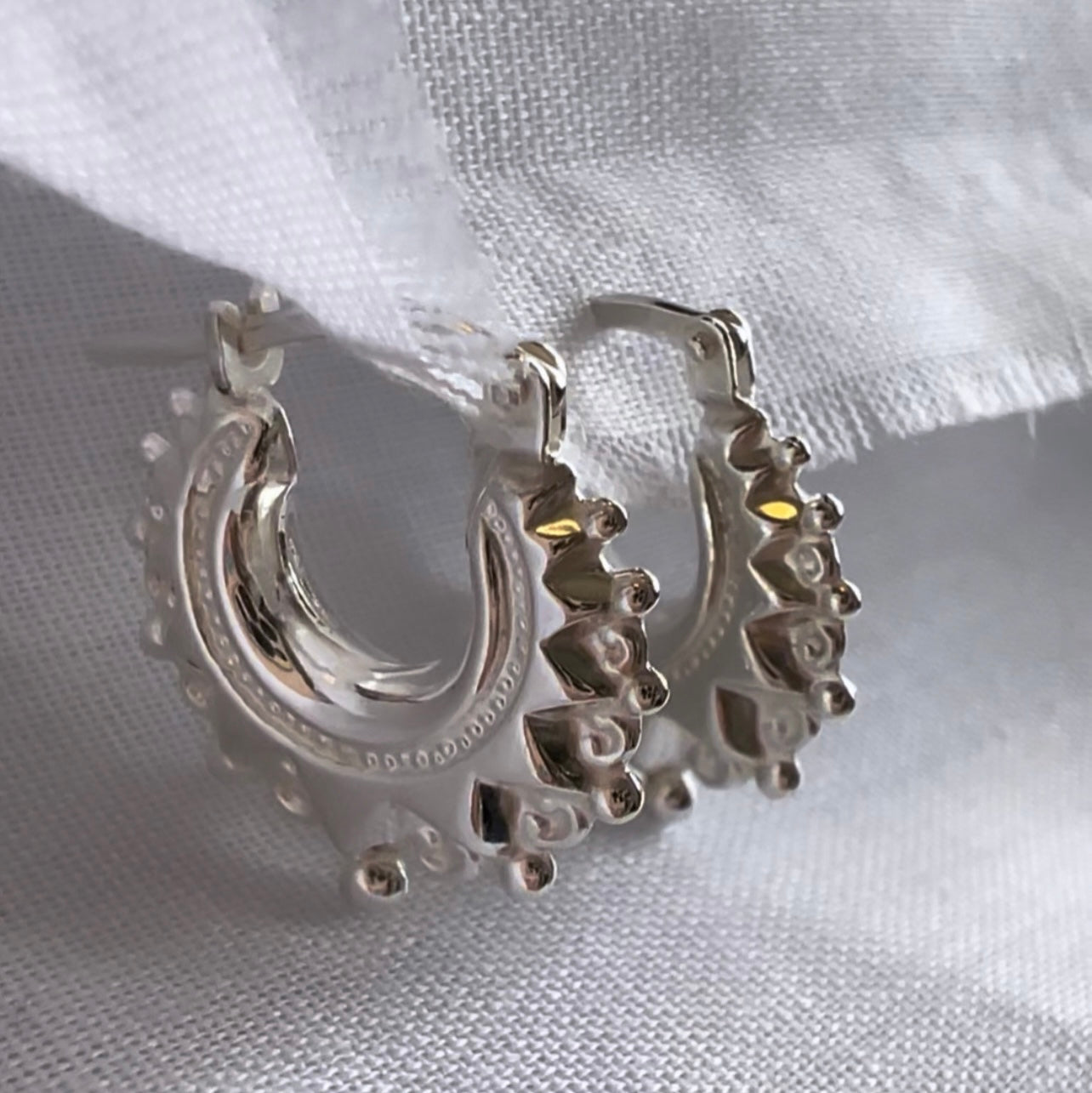 Silver Creole Hoops image 1