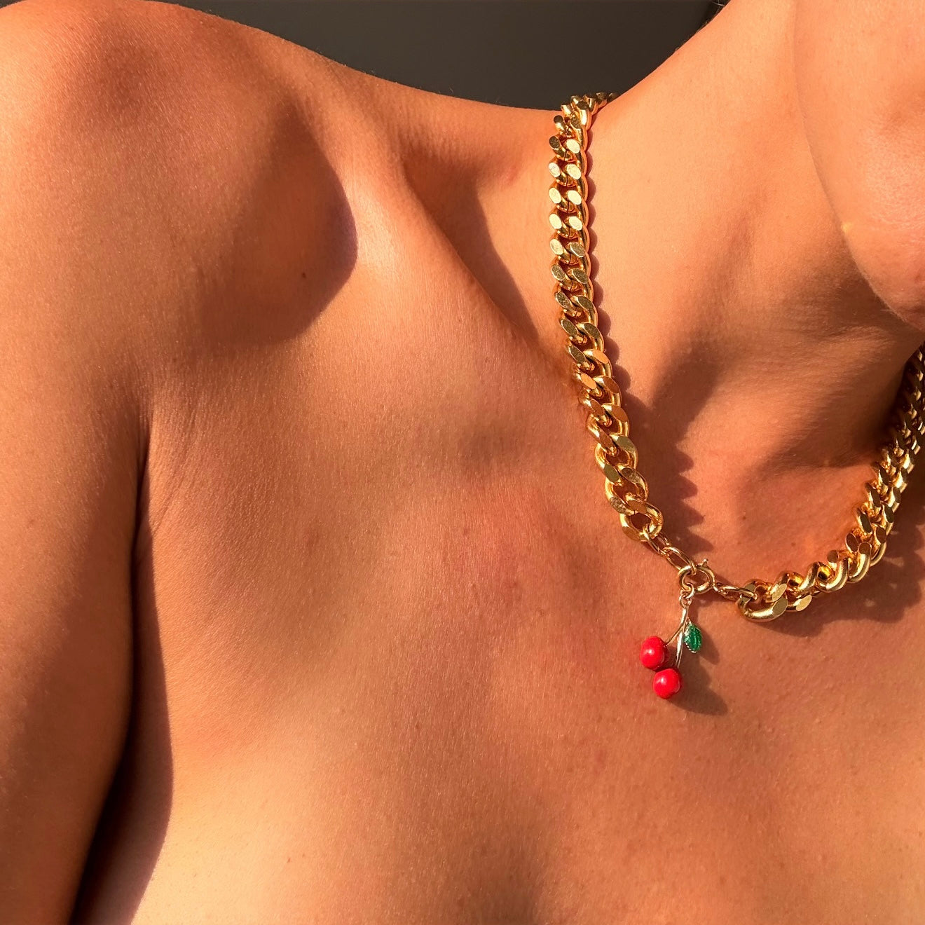 18ct gold plated Cherry Cuban image 0