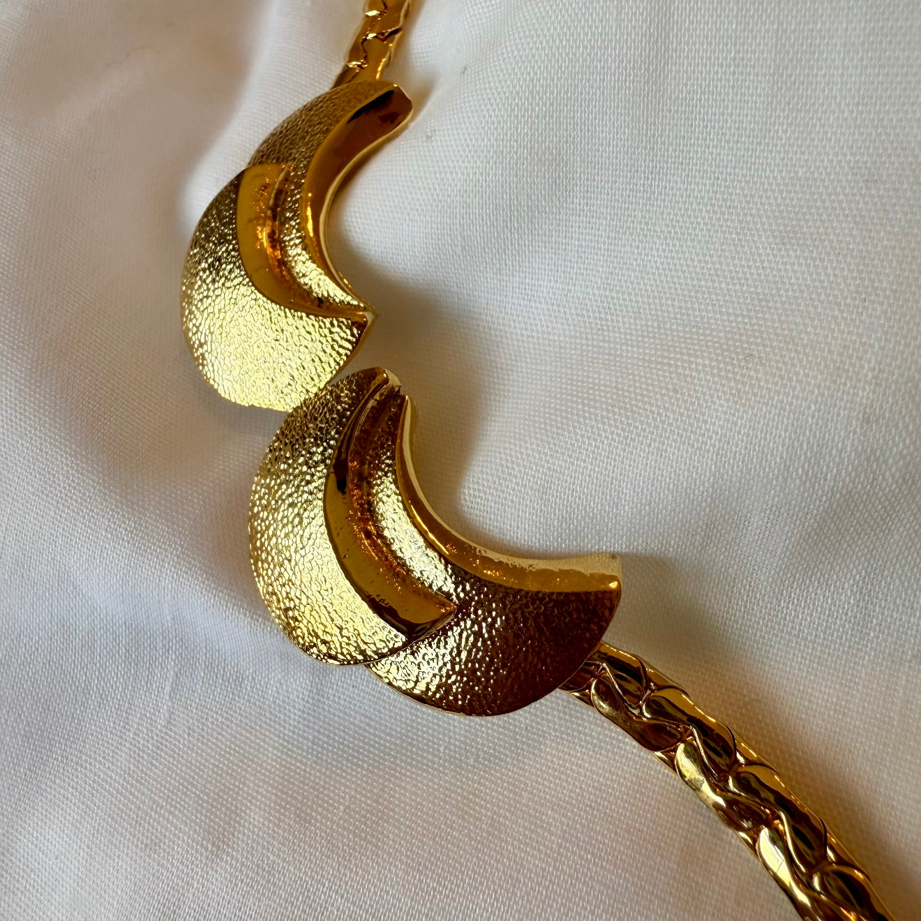18ct gold plated Crescent necklace collar image 7