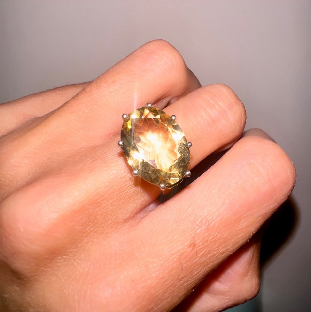 Vintage Silver Citrine ring image 0