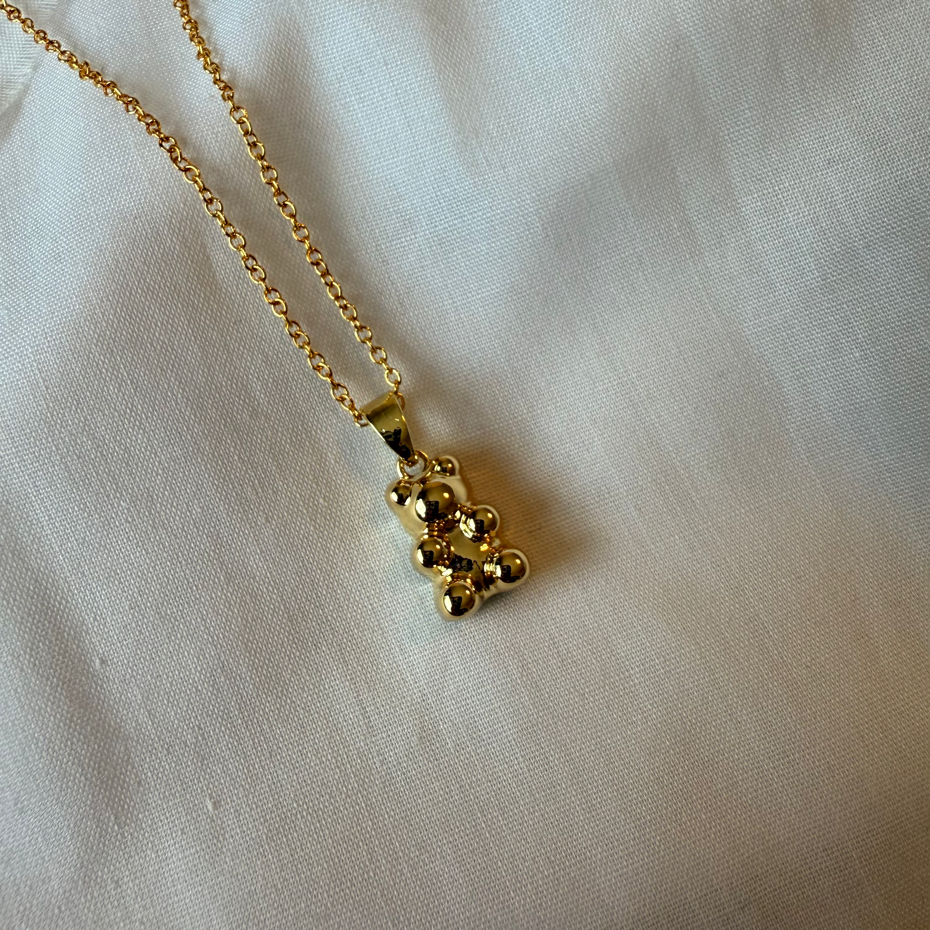 18ct gold plated necklace with gummy bear image 1