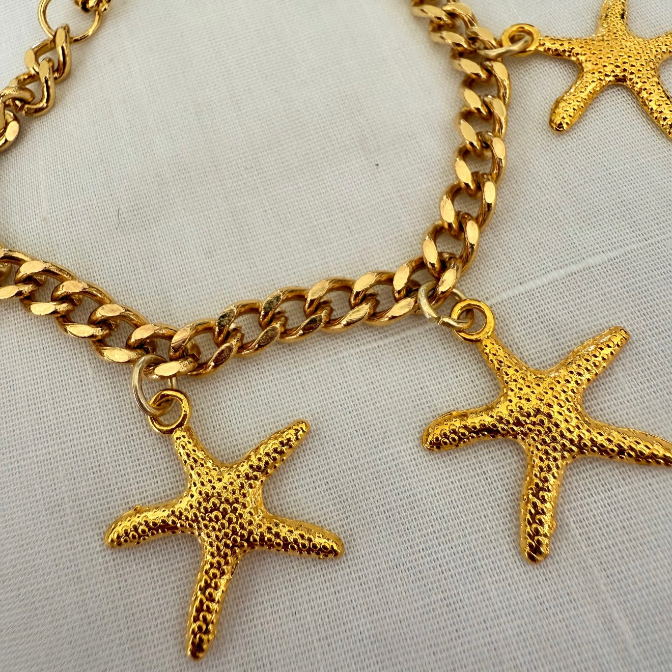 18ct gold plated Starfish charm bracelet image 1