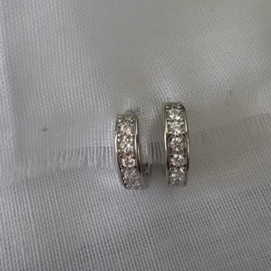 Silver CZ Huggies image 4