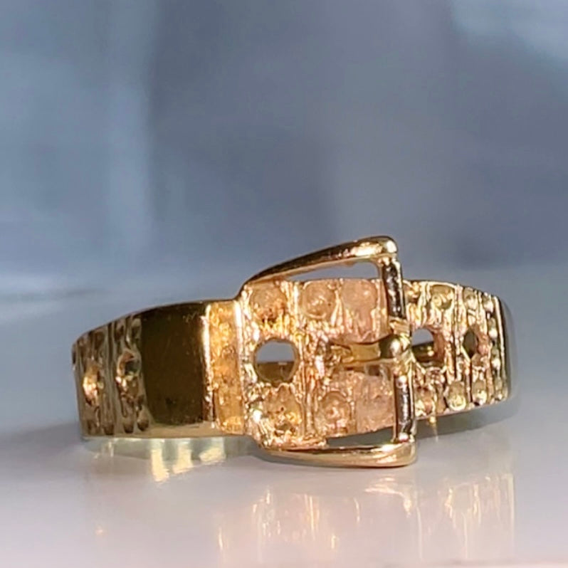 Vintage 9ct Gold Buckle ring image 2