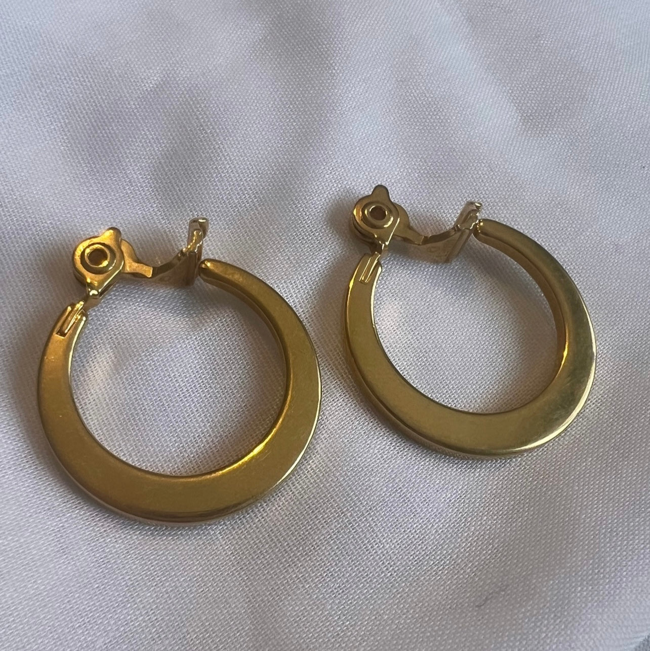 Vintage Monet Costume Tapered hoop clip on earrings image 6