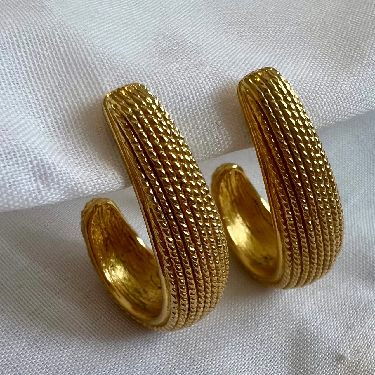 Vintage Napier Costume demi hoop earrings image 5