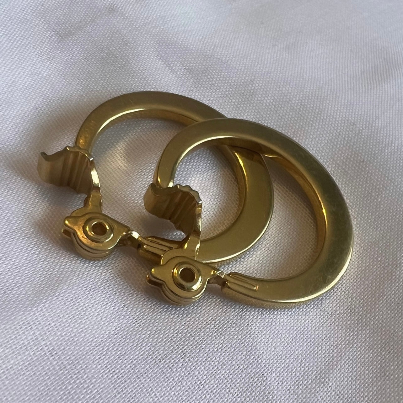 Vintage Monet Costume Tapered hoop clip on earrings image 7