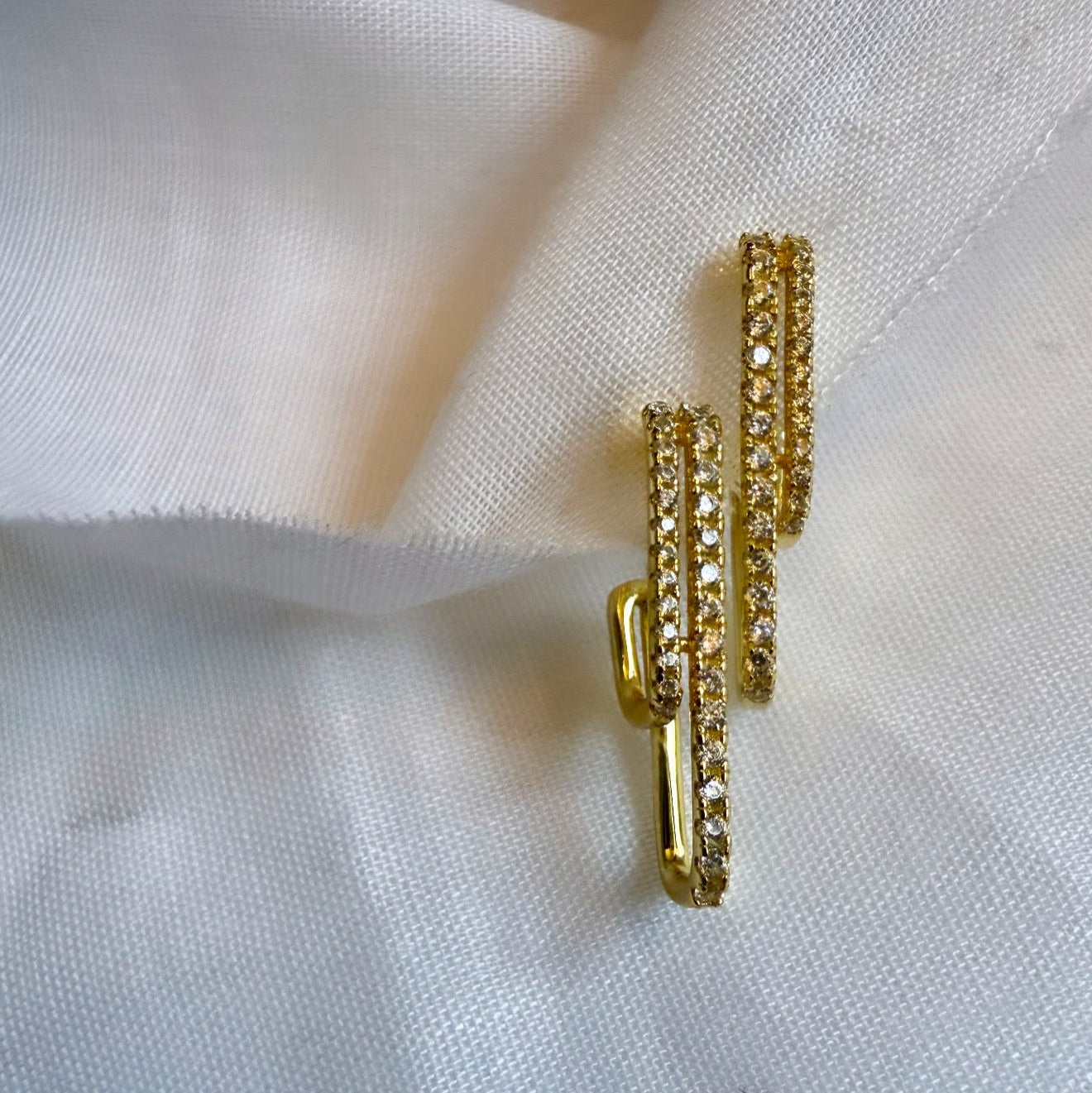 Aligne 14ct Gold Plated CZ Hoops