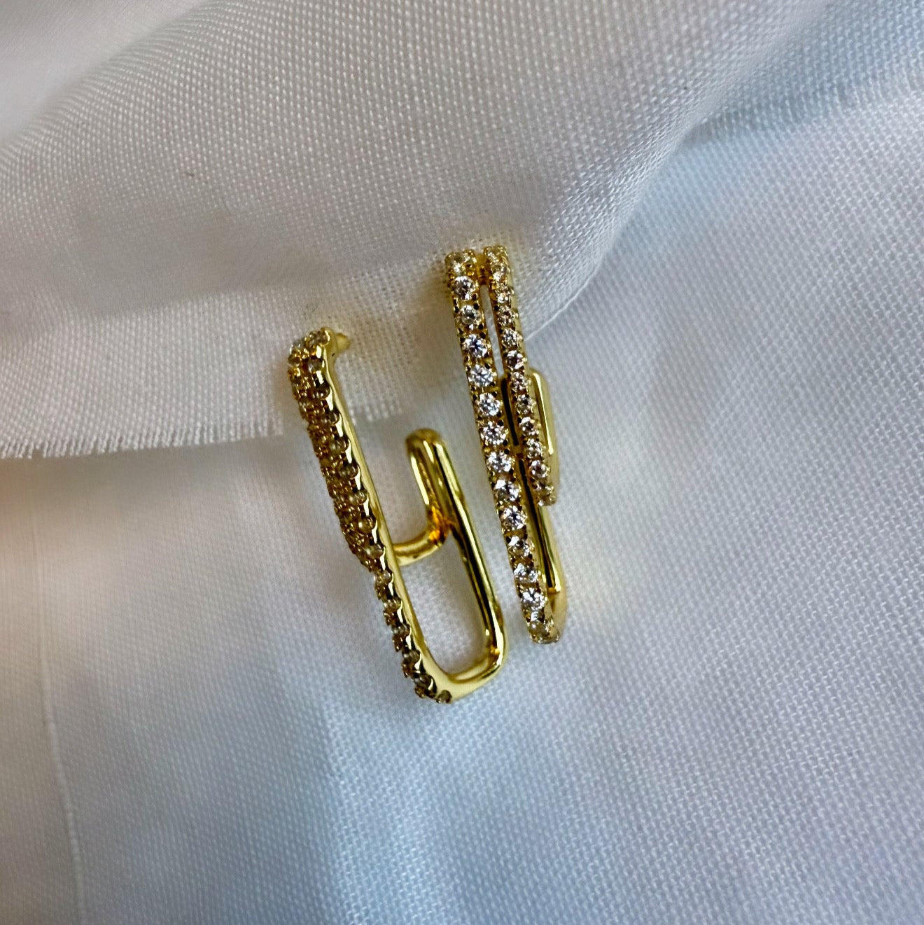 Aligne 14ct Gold Plated CZ Hoops